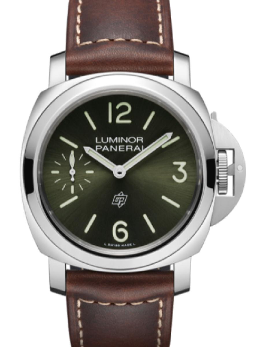 パネライ ルミノール PAM01624 グリーン ブティック限定　ルミノール ロゴ　グリーンダイヤル　スモールセコンド メンズ　44ｍｍ　キャリバーP.6000 　パワーリザーブ3日間　カーフ ポンテ・ヴェッキオ ダークブラウン(新品未使用)