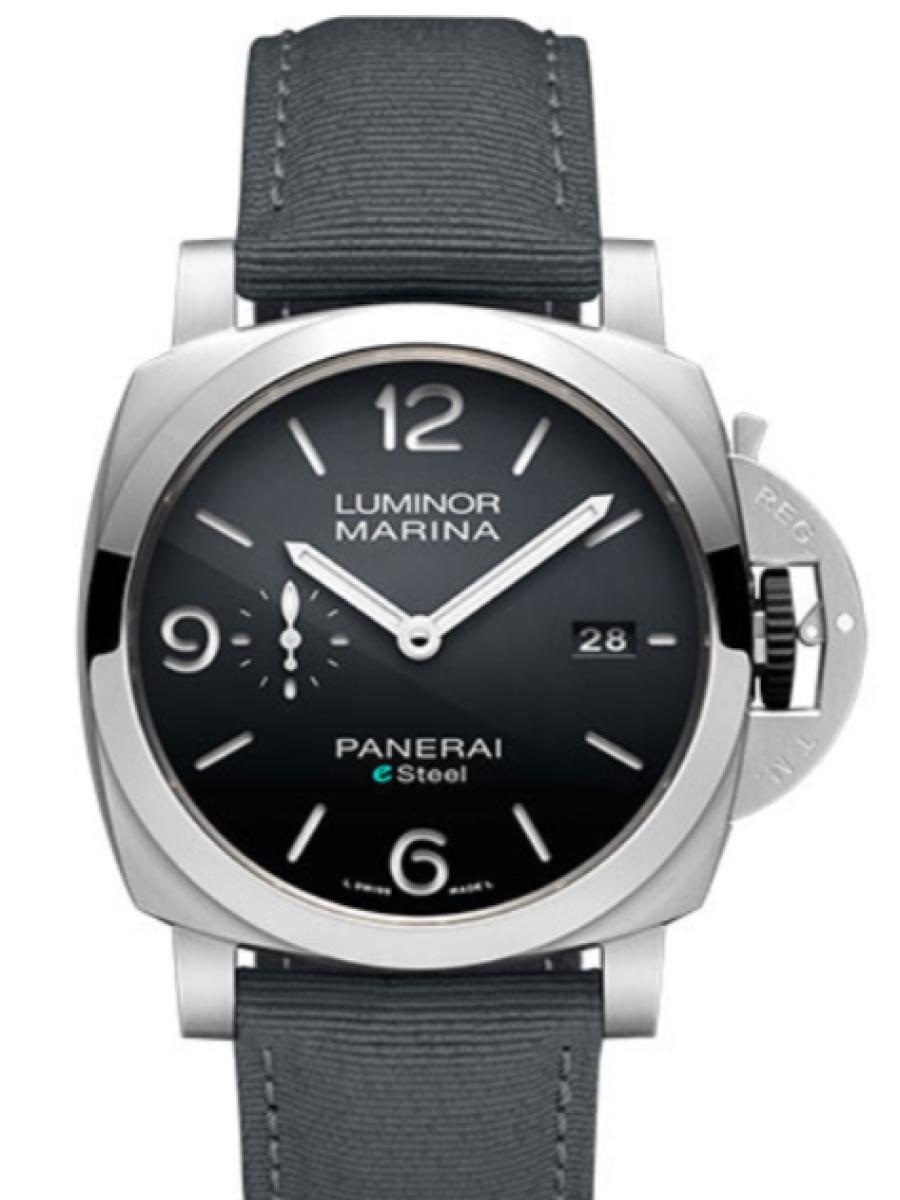 パネライ ルミノール PAM01358 グレー ルミノール マリーナロックグレー　デイト表示　スモールセコンド メンズ　44ｍｍ　キャリバーP.9010　パワーリザーブ3日間　グレー テキスタイルベルト(新品未使用)