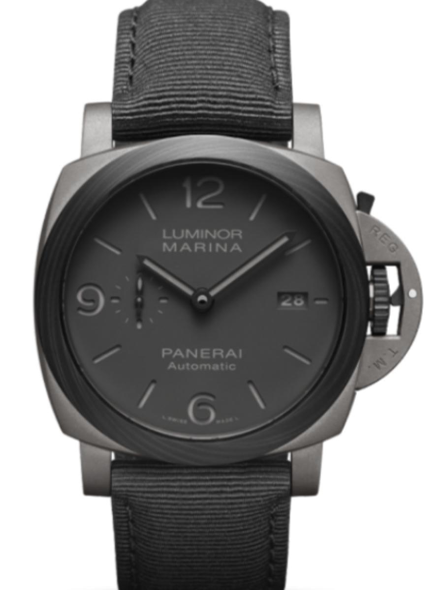 パネライ ルミノール PAM02662 ブラック  ルミノール マリーナ トゥットグリージョ　ブラックアンスラサイトダイヤル　カーボンベゼル　デイト表示　スモールセコンド メンズ　44ｍｍ　キャリバーP.9010　パワーリザーブ3日間　ブラック テキスタイルベルト(新品未使用)