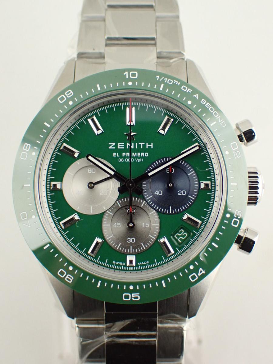 ゼニス クロノマスター 03.3119.3600/56.M3100 グリーン 41mm、クロノグラフ、セラミックベゼル(NS※新品)