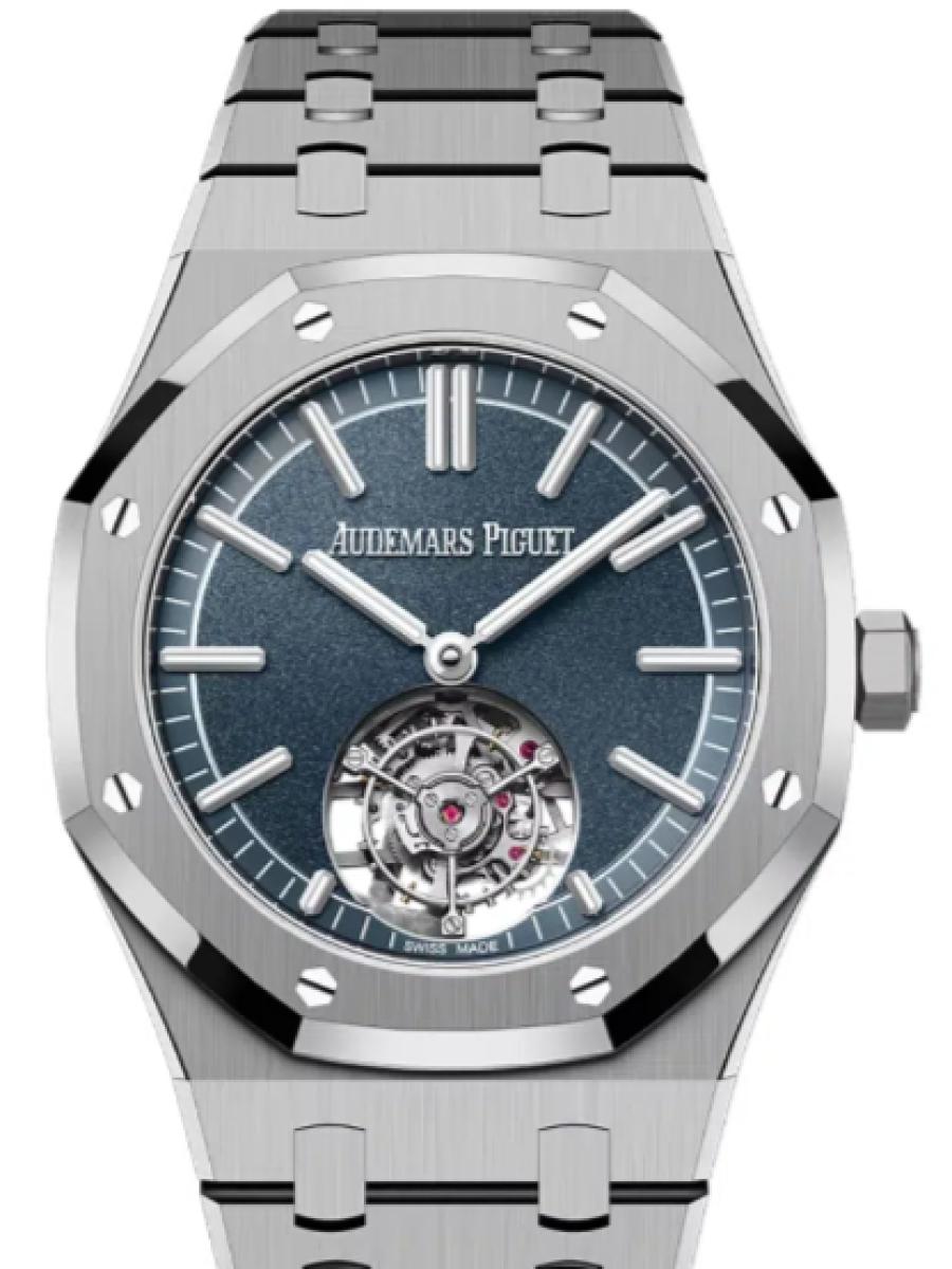オーデマピゲ ロイヤルオーク 26730TI.OO.1320TI.02 ブルー　グリーン 数量限定モデル　フライング トゥールビヨン　スモークブルーグリーンダイヤル　サンドブラスト メンズ　41ｍｍ　キャリバー2950　パワーリザーブ65時間　(新品未使用)