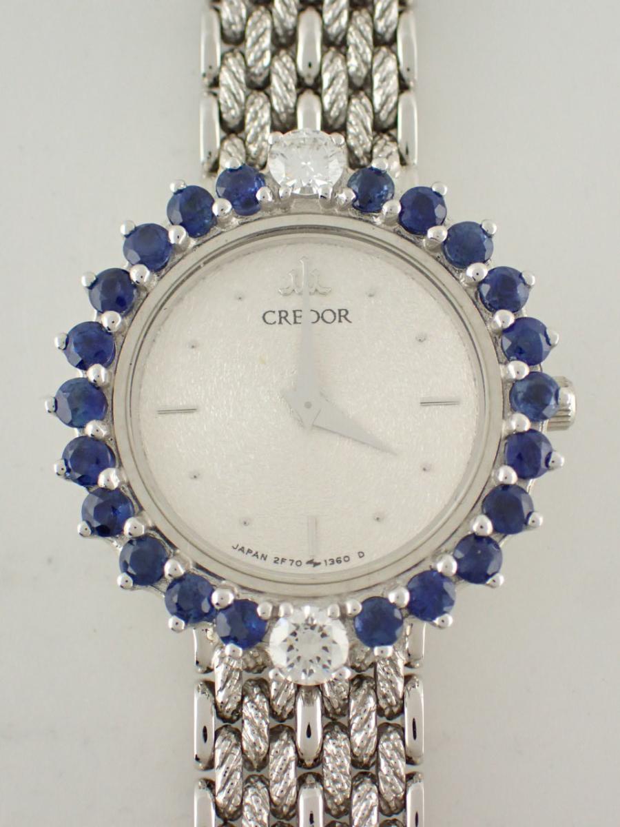 クレドール アンティーク GHWF240 シルバー 金無垢 22mm径、レディース(AA※中古美品)