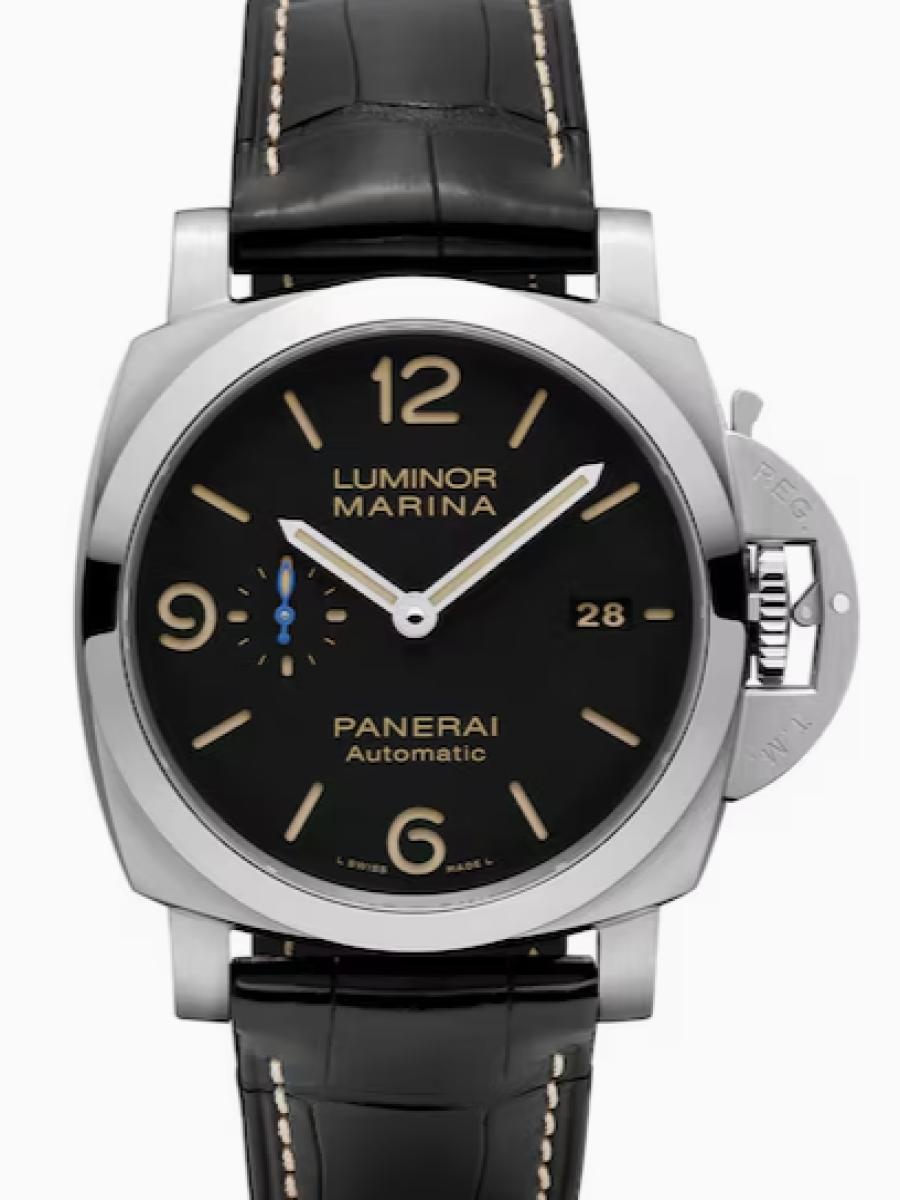 パネライ ルミノール1950 PAM01312 ブラック ルミノール マリーナ　ブラックだいっやる　デイト表示　スモールセコンド メンズ　44ｍｍ　キャリバーP.9010　パワーリザーブ3日間　アリゲーター ブラック(新品未使用)