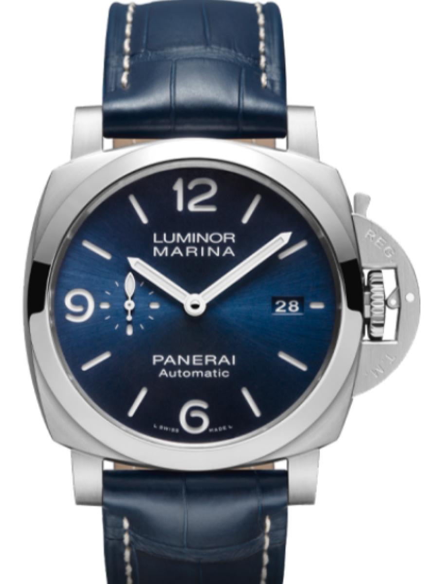 パネライ ルミノール PAM01313 ブルー ベストセラーモデル　ルミノール マリーナ　ブルーダイヤル　スモールセコンド　デイト表示 メンズ　44ｍｍ　キャリバーP.9010　パワーリザーブ3日間　(新品未使用)