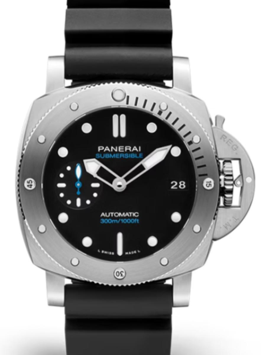 パネライ サブマーシブル PAM02973 ブラック サブマーシブル　ブラックダイヤル　スモールセコンド　デイト表示 メンズ　42ｍｍ　キャリバーP.900　パワーリザーブ3日間　カウッチュー ブラック(新品未使用)