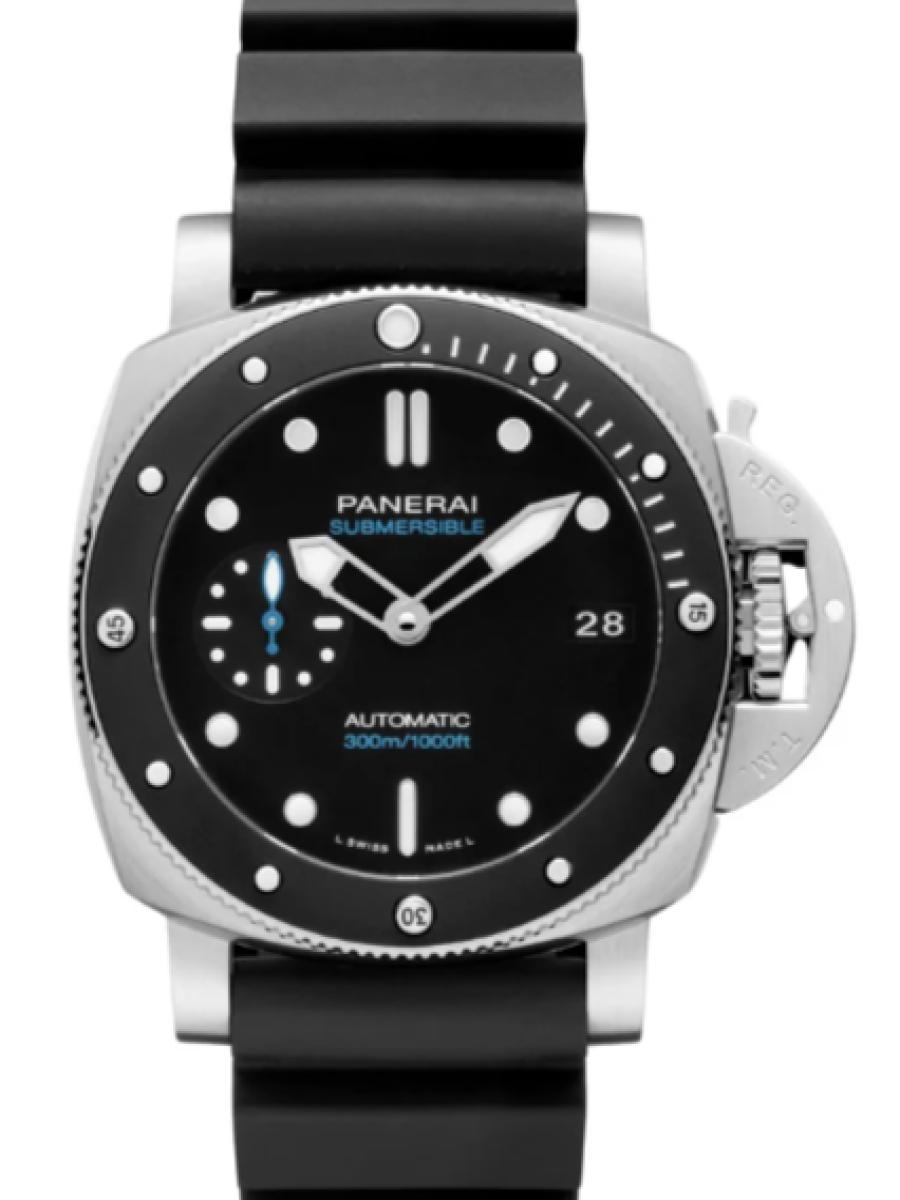 パネライ サブマーシブル PAM02683 ブラック サブマーシブル　ブラックダイヤル　スモールセコンド　デイト表示　 メンズ　42ｍｍ　キャリバーP.900　パワーリザーブ3日間　カウッチュー ブラック(新品未使用)