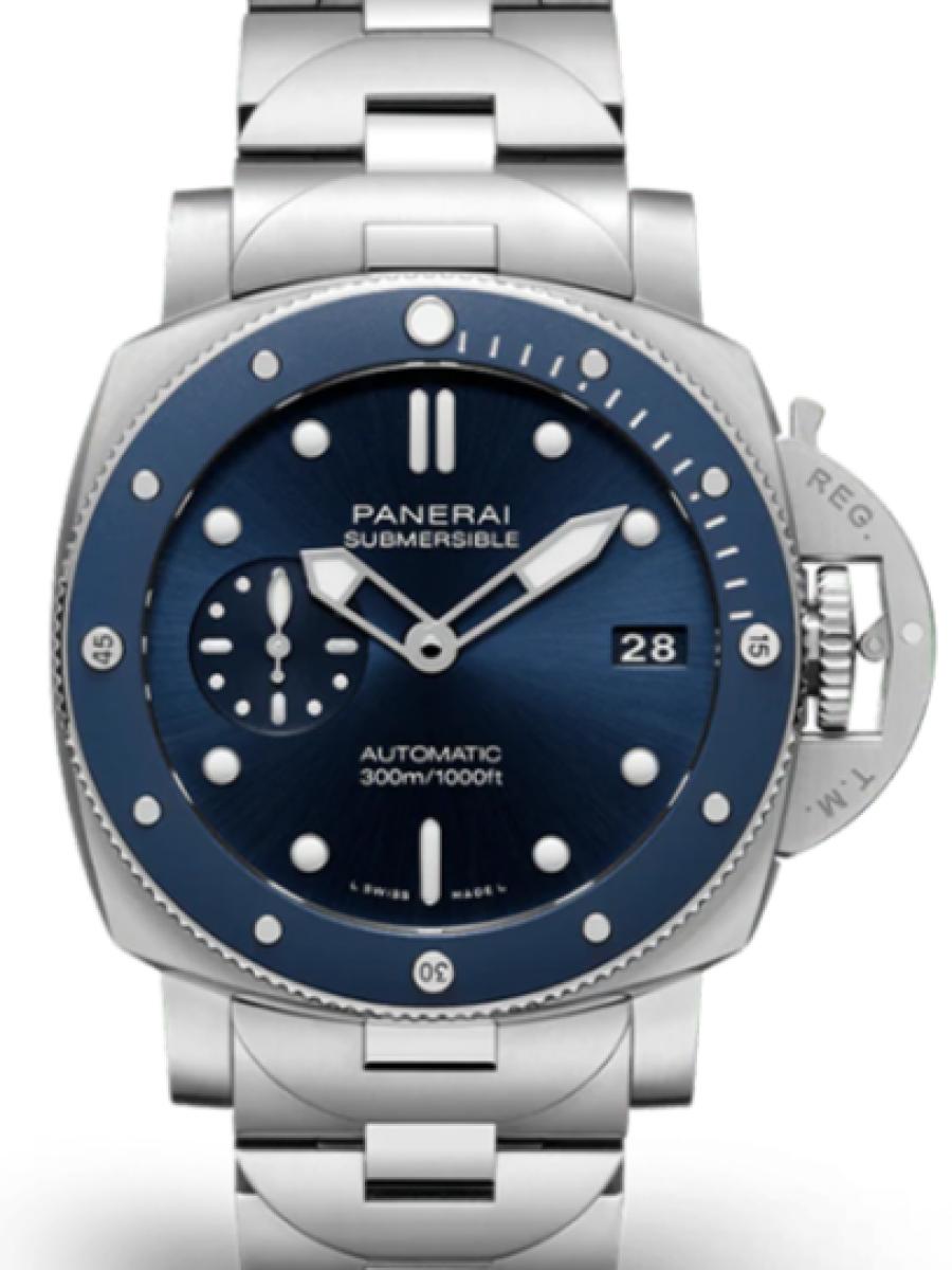 パネライ サブマーシブル PAM02068 ブルー ブルーダイヤル　デイト表示　スモールセコンド メンズ　42ｍｍ　キャリバーP.900　パワーリザーブ3日間(新品未使用)