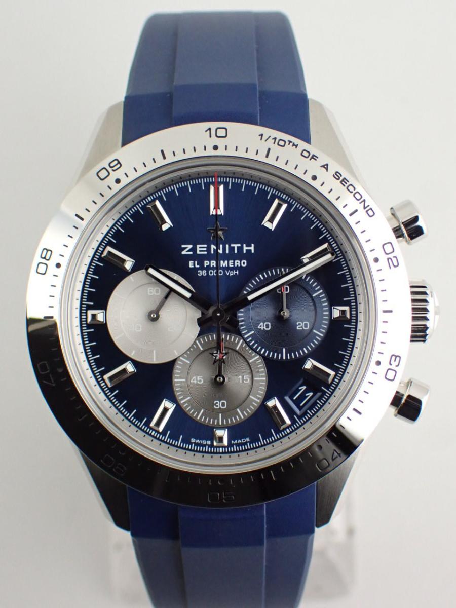 ゼニス クロノマスター 03.3114.3600/51.R950 ブルー 41mm、クロノグラフ、ラバーベルト(NS※新品)