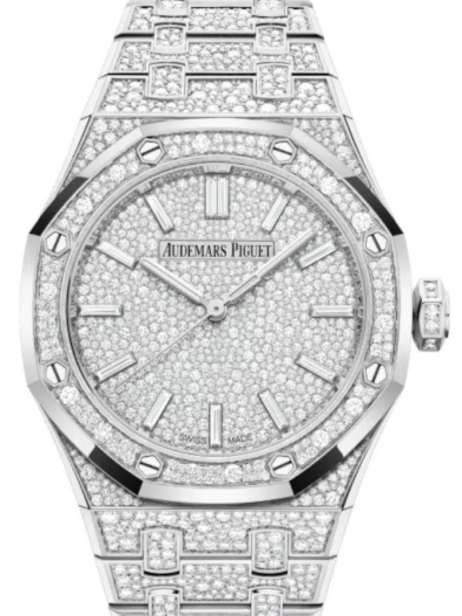 オーデマピゲ ロイヤルオーク 15552BC.ZZ.1358BC.01 ダイヤ オートマティック　ダイヤダイヤル　バゲットカットダイヤモンド　 メンズ　レディース　37ｍｍ　キャリバー5909　パワーリザーブ60時間(新品未使用)