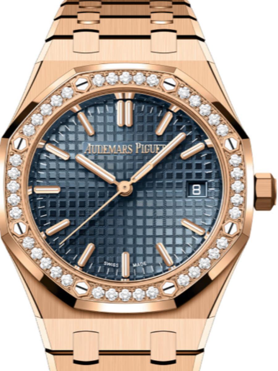 オーデマピゲ ロイヤルオーク 77451OR.ZZ.1361OR.04 ブルー オートマティック　ブルーダイヤル　デイト表示　グランドタペストリー　ダイヤ メンズ　レディース　34ｍｍ　キャリバー5800　パワーリザーブ50時間　(新品未使用)