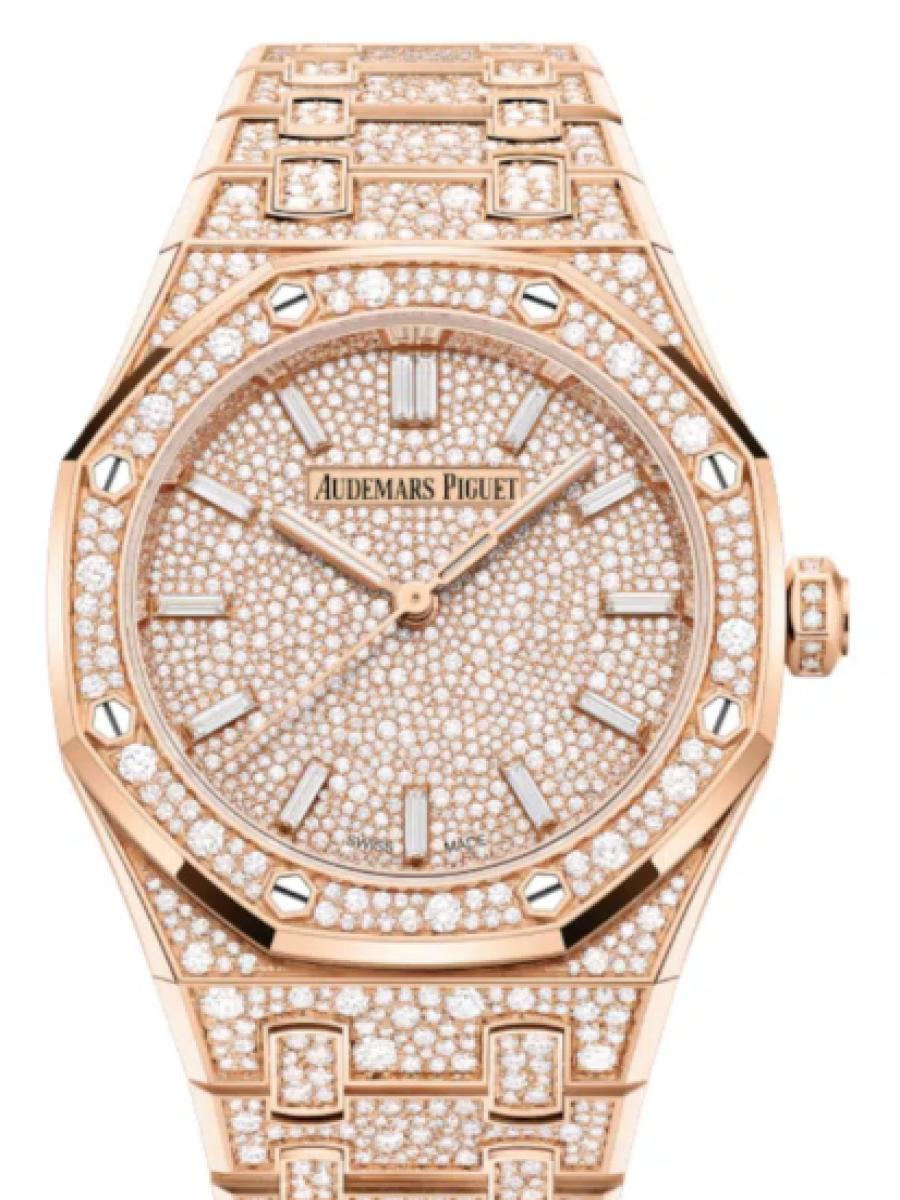 オーデマピゲ ロイヤルオーク 77452OR.ZZ.1365OR.01 ダイヤ オートマティック　ダイヤダイヤル　バゲットカットダイヤモンド メンズ　レディース　34ｍｍ　キャリバー5809　パワーリザーブ50時間(新品未使用)