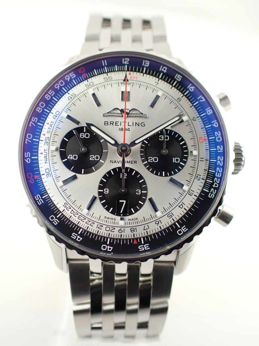 ブライトリング ナビタイマー AB0138241G1A1 シルバー クロノグラフ、シースルーバック、メンズ(NS※新品)