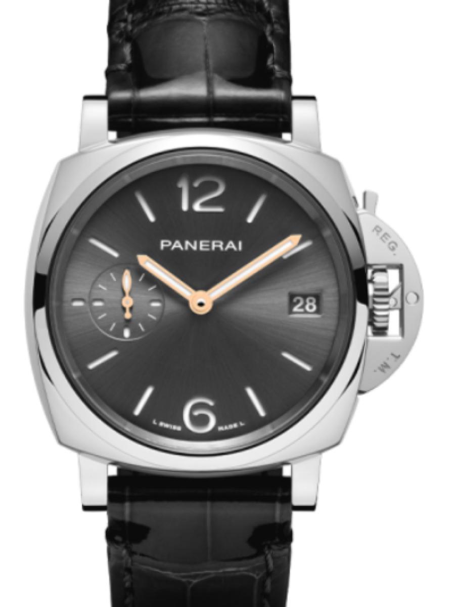 パネライ ルミノールドゥエ PAM01552 アンスラサイト アンスラサイト　スモールセコンド　デイト表示　 レディース　メンズ　38ｍｍ　パワーリザーブ3日間　アリゲーター シャイニーブラック(新品未使用)