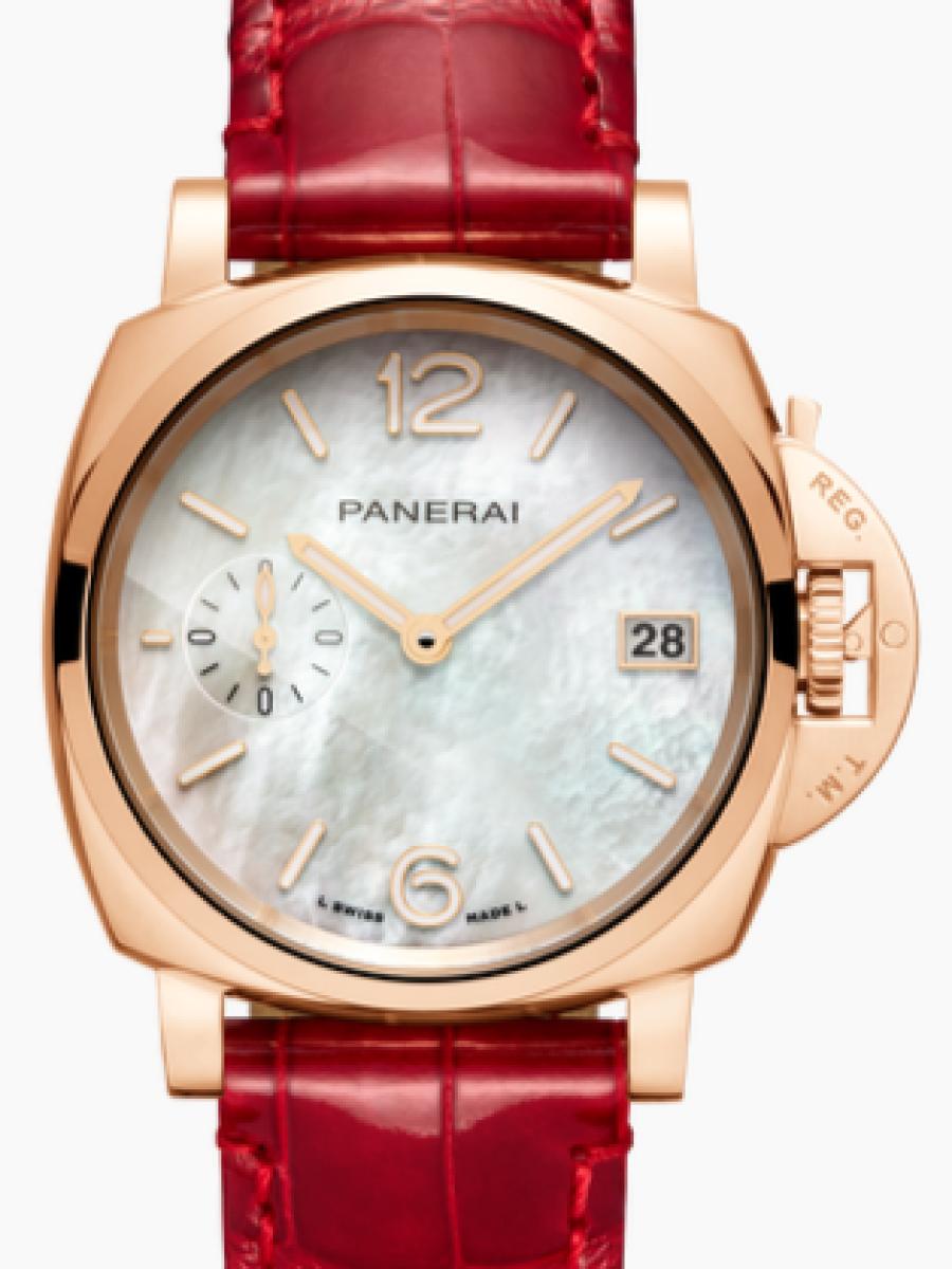 パネライ ルミノールドゥエ PAM01280 マザーオブパール  ルミノール ドゥエ ゴールドテック マドレペルラ　マザーオブパールダイヤル　デイト表示　スモールセコンド レディース　メンズ　38ｍｍ　P.900 キャリバー　パワーリザーブ3日間(新品未使用)