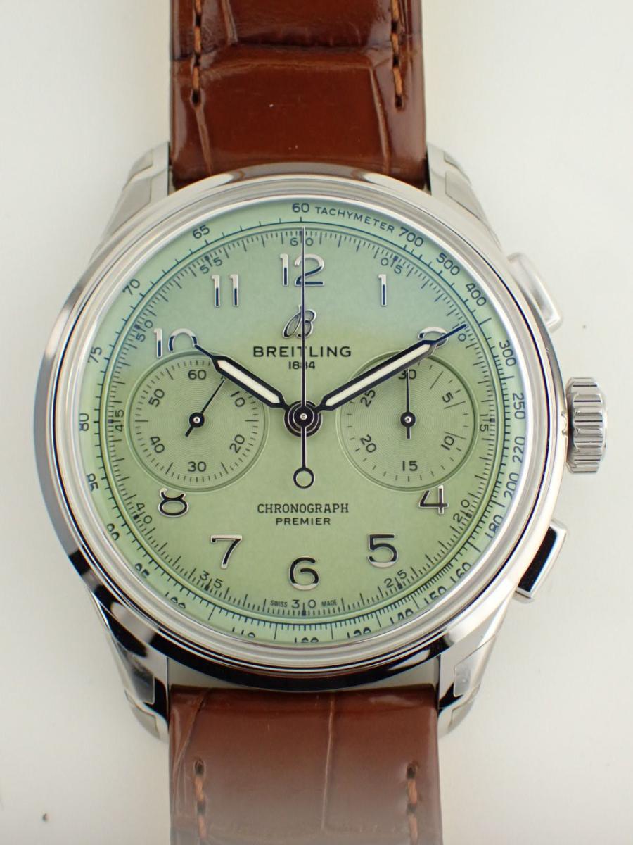 ブライトリング プレミエ AB0930D31L1P1 ピスタチオグリーン クロノグラフ、スモールセコンド、ピスタチオグリーン(NS※新品)