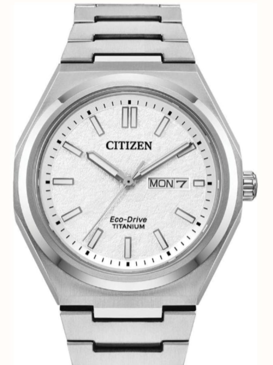 シチズン ゼンシン AW0130-85A ホワイト テクスチャードホワイトダイヤル　デイデイト ユニセックス　メンズ　レディース　39ｍｍ　Cal.J800　(新品未使用)