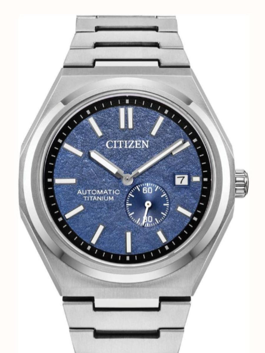 シチズン ゼンシン NJ0180-80L ブルー スーパーチタン オートマチック テクスチャードブルーダイヤル　スモールセコンド　デイト表示 メンズ　42ｍｍ　キャリバー8213-21A　(新品未使用)