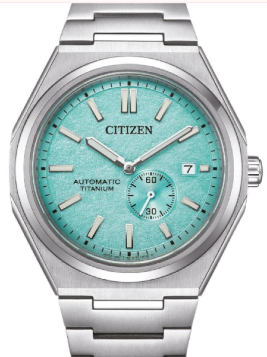 シチズン ゼンシン NJ0180-80M ライトブルー スーパーチタン オートマチック  テクスチャード ライトブルー ダイヤル　スモールセコンド　デイト表示 メンズ　41ｍｍ　(新品未使用)