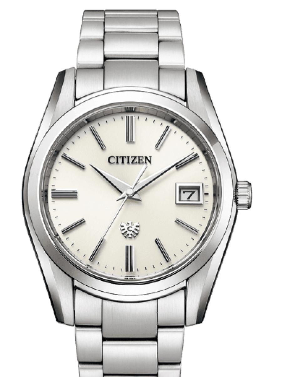 シチズン ザ・シチズン AQ4080-52A シルバー プレミアムモデル　シルバーダイヤル　デイト表示 メンズ　ユニセックス　 37.2mm　キャリバーNo. A060(新品未使用)