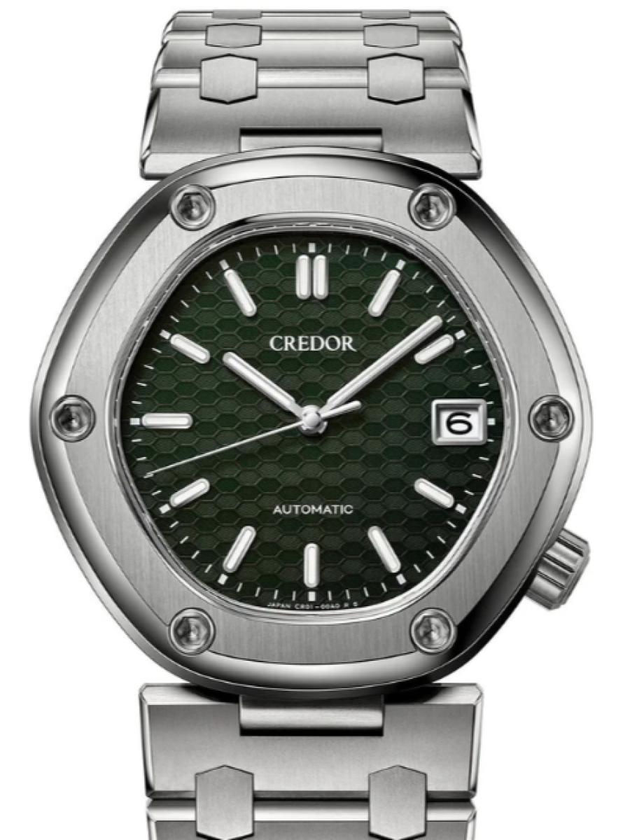 クレドール ロコモティブ GCCR997 グリーン グリーンダイヤル　デイト表示　六角形　 メンズ　 ユニセックスサイズ　キャリバーNo.CR01　38.8 mm  (新品未使用)