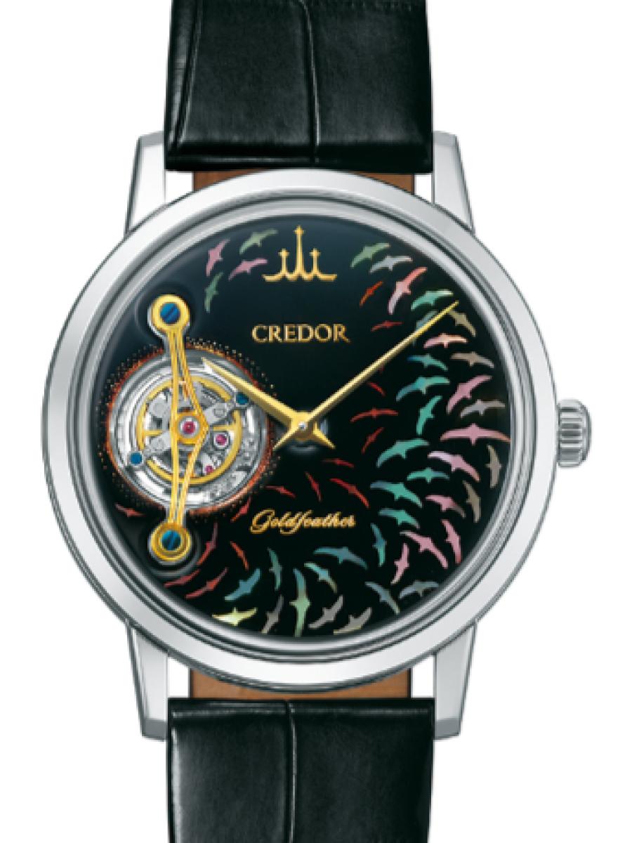 クレドール ゴールドフェザー GBCF999 ブラック 数量限定モデル　数量10本　ブラックダイヤル　漆塗ダイヤル　トゥールビヨン ユニセックス　メンズ　レディース　キャリバーNo.6850   38.6 mm 　シースルーバック(新品未使用)