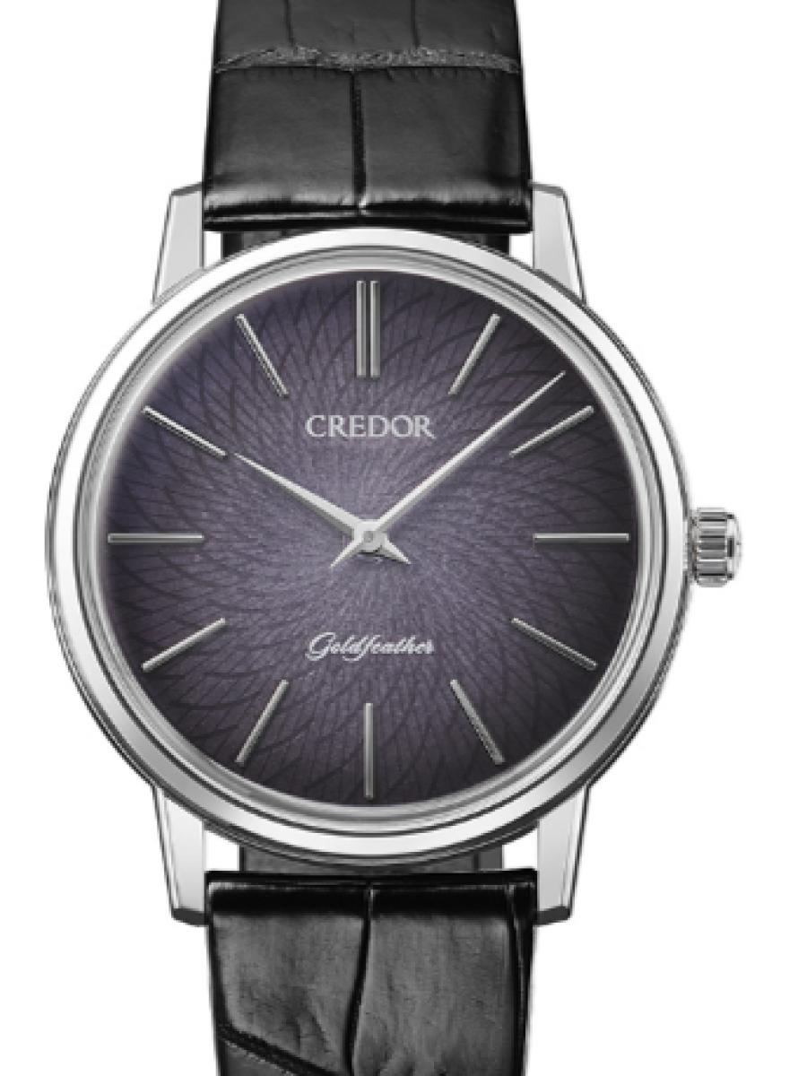 クレドール ゴールドフェザー GBBY971 紫 限定10本　数量限定モデル　エナメルダイヤル　鳩羽　紫文字盤　 メンズ　レディース　37.4mm　キャリバー6890　シースルーバック(新品未使用)