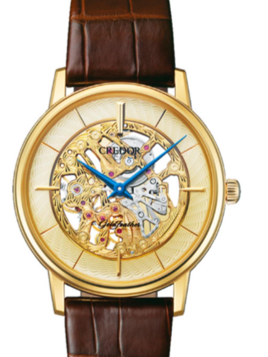 クレドール ゴールドフェザー GBBD944 スケルトン ゴールドフェザー U.T.D. スケルトンモデル　 メンズ　レディース　キャリバーNo 6899　37.4 mm 　シースルーバック(新品未使用)