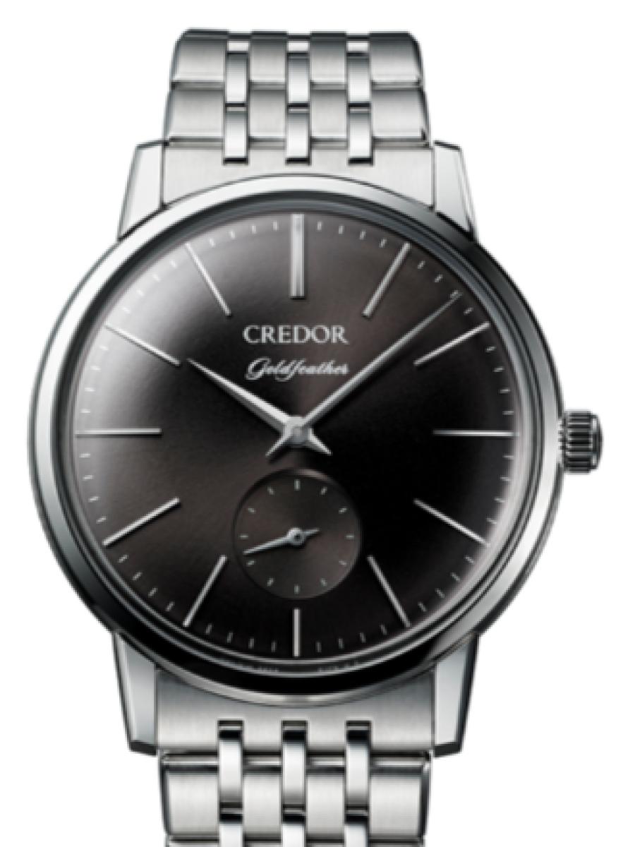 クレドール ゴールドフェザー GCBE989 ブラック ゴールドフェザー U.T.D.　ダークグレー　スモールセコンド メンズ　レディース　ユニセックス　キャリバーNo 6898　 37.1 mm(新品未使用)