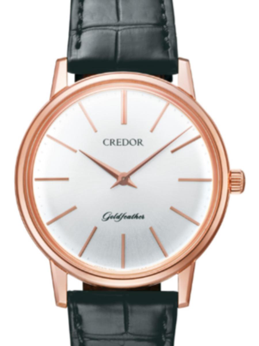 クレドール ゴールドフェザー GBBY980  シルバー ゴールドフェザー U.T.D.　 シルバー ユニセックス　メンズ　レディース　キャリバーNo 6890　37.1 mm　 日常生活用防水　クロコダイルストラップ(新品未使用)