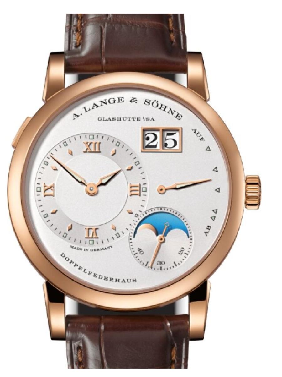 ランゲ＆ゾーネ ランゲ1 192.032 シルバー ランゲ1･ムーンフェイズ ピンクゴールド750　シルバーカラー　ムーンフェイズ　デイト表示　スモールセコンド　 メンズ　レディース　38.5 mm  パワーリザーブ 72 時間　シースルーバック　キャリバー L121.3(新品未使用)