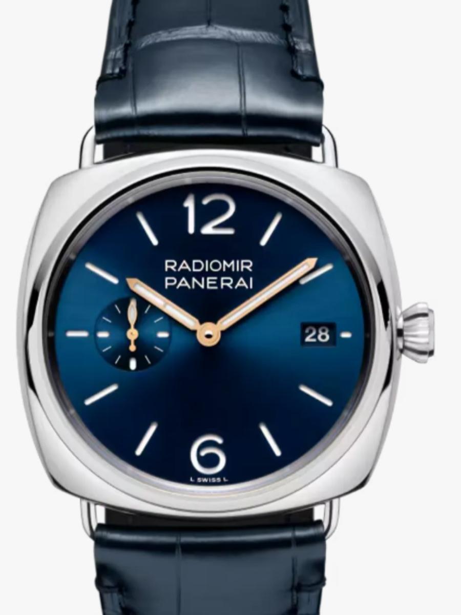 パネライ ラジオミール PAM01571 ブルー ラジオミール クアランタ　ブルーダイヤル　スモールセコンド　デイト表示 メンズ　40ｍｍ　キャリバーP.900　アリゲーター セミマット ダークブルー(新品未使用)