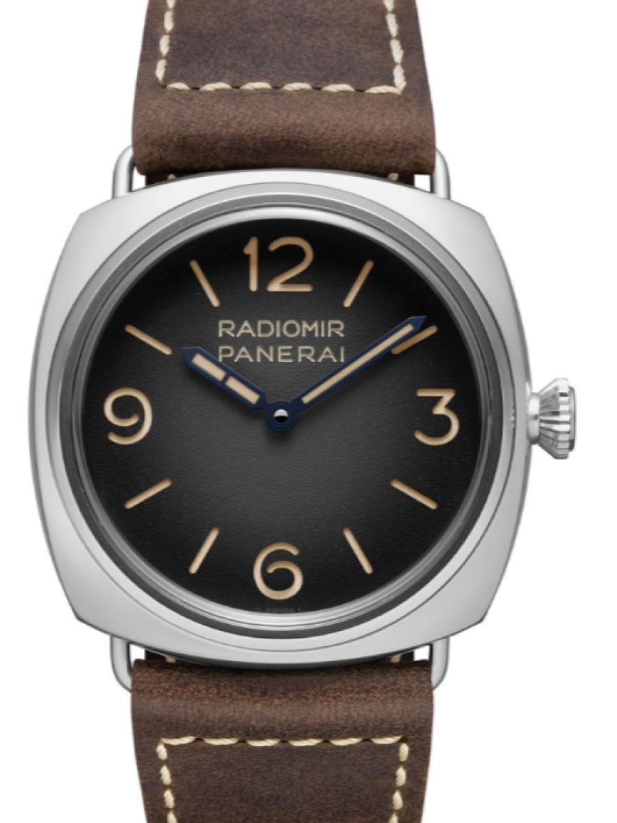 パネライ ラジオミール PAM01334 デグラデブラック ラジオミール トレ ジョルニ　デグラデブラックダイヤル　ベストセラー メンズ　キャリバーP.6000　パワーリザーブ3日間　カーフ ダークブラウン(新品未使用)