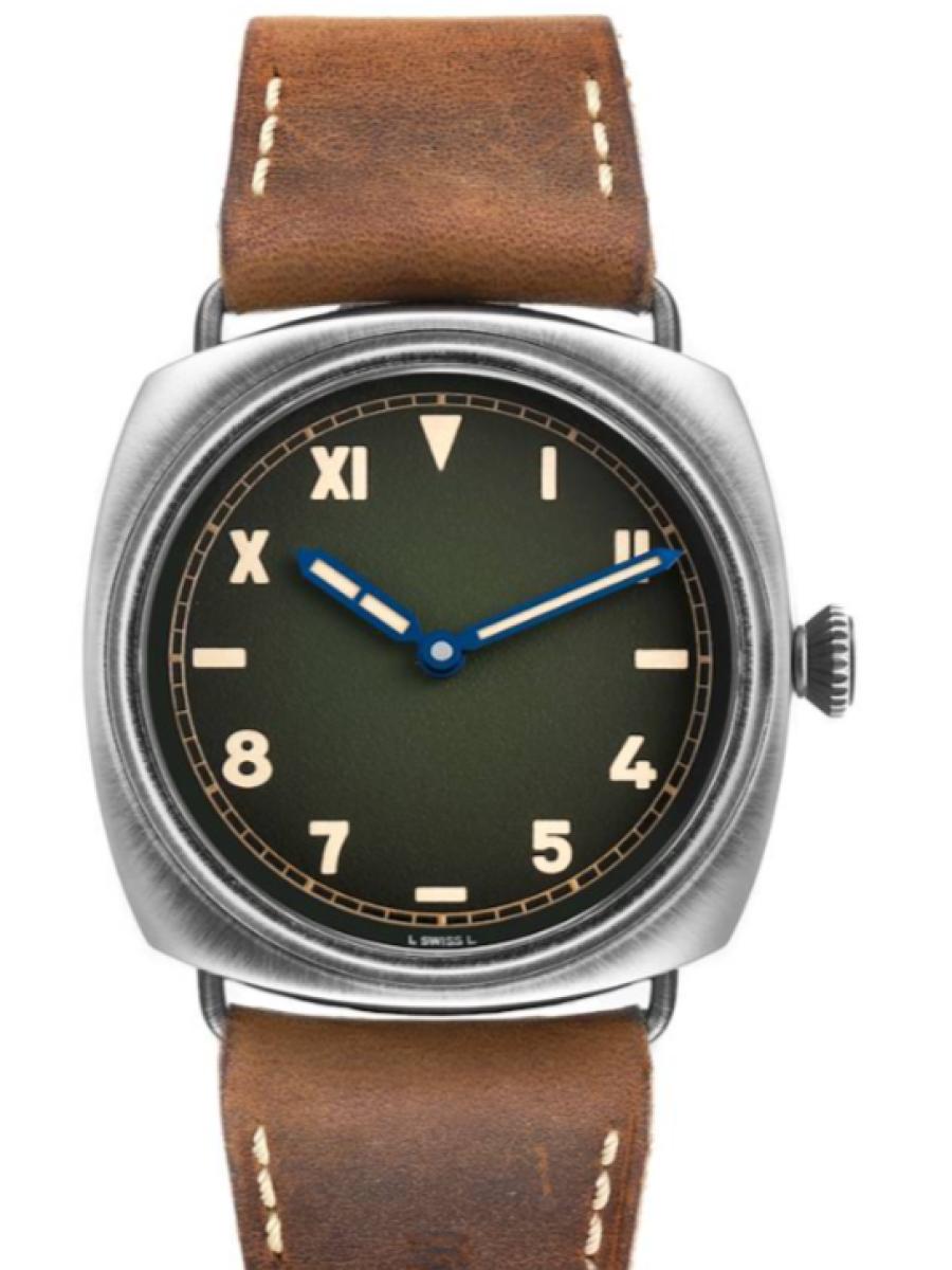 パネライ ラジオミール PAM01349 グリーン ラジオミール カリフォルニア　ブティック限定　グリーンダイヤル メンズ　キャリバーP.5000　パワーリザーブ8日間　ダークブラウン カーフレザー(新品未使用)