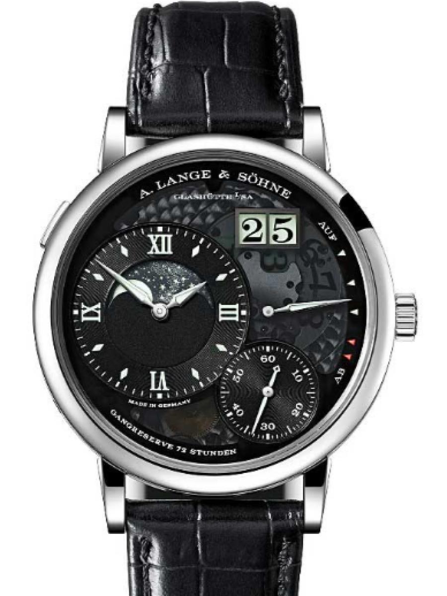 ランゲ＆ゾーネ グランドランゲ１ 139.035F ブラック 数量限定モデル　200本限定　グランド･ランゲ1･ムーンフェイズ “ルーメン” プラチナ950　アウトサイズデイト　ムーンフェイズ表示　パワーリザーブ表示　ブラックダイヤル メンズ　41 mm　キャリバー L095.3　パワーリザーブ 72 時間　シースルーバック(新品未使用)