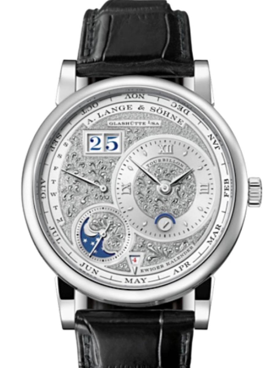 ランゲ＆ゾーネ グランドランゲ１ 720.048FE ホワイトゴールド リミテッドエディション限定モデル　ランゲ１・トゥールビヨン・パーペチュアルカレンダー “ハンドヴェルクスクンスト” プラチナ950　パーペチュアルカレンダー　デイト表示　パーペチュアルカレンダー メンズ　41.9mm パワーリザーブ72時間  キャリバーL101.1　シースルーバック(新品未使用)