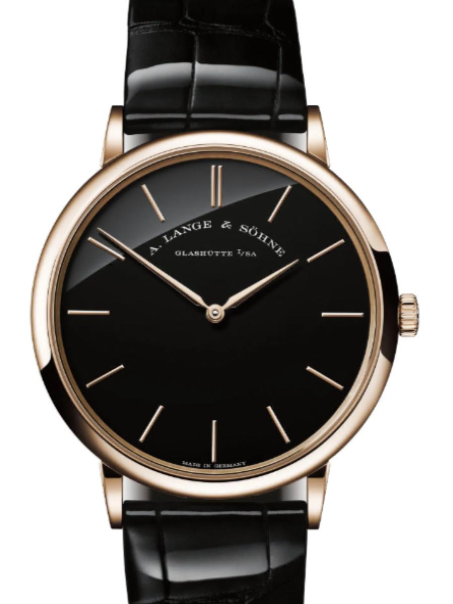 ランゲ＆ゾーネ サクソニア 211.052 ブラック 200本限定　数量限定モデル サクソニア・フラッハ ハニーゴールド750  ブラックダイヤル メンズ　40 mm　パワーリザーブ 72 時間　キャリバー L093.1　シースルーバック(新品未使用)