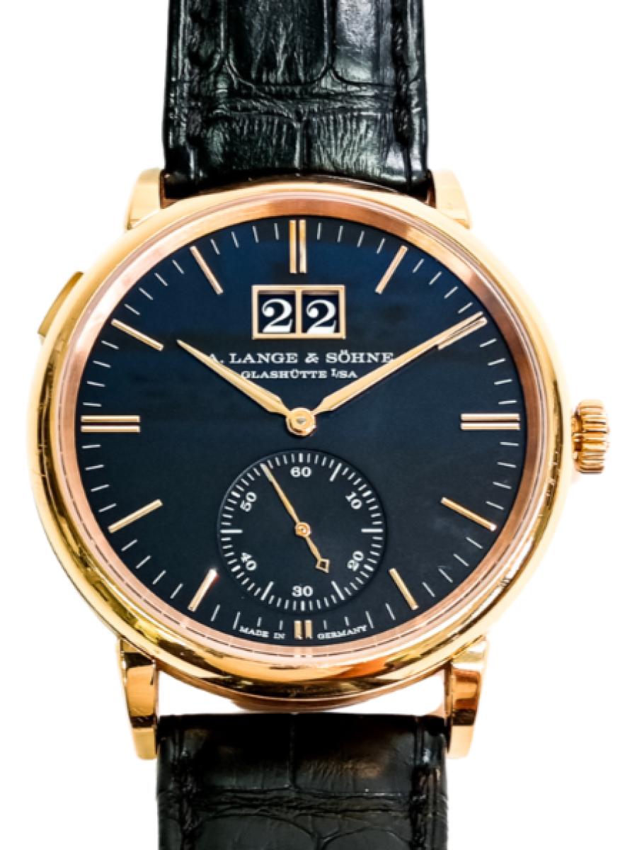 ランゲ＆ゾーネ サクソニア 381.031 ブラック サクソニア・アウトサイズデイト ピンクゴールド750　ブラックダイヤル　デイト表示　スモールセコンド レディース　メンズ　38.5 mm　キャリバー L086.8　パワーリザーブ 72 時間　(新品未使用)