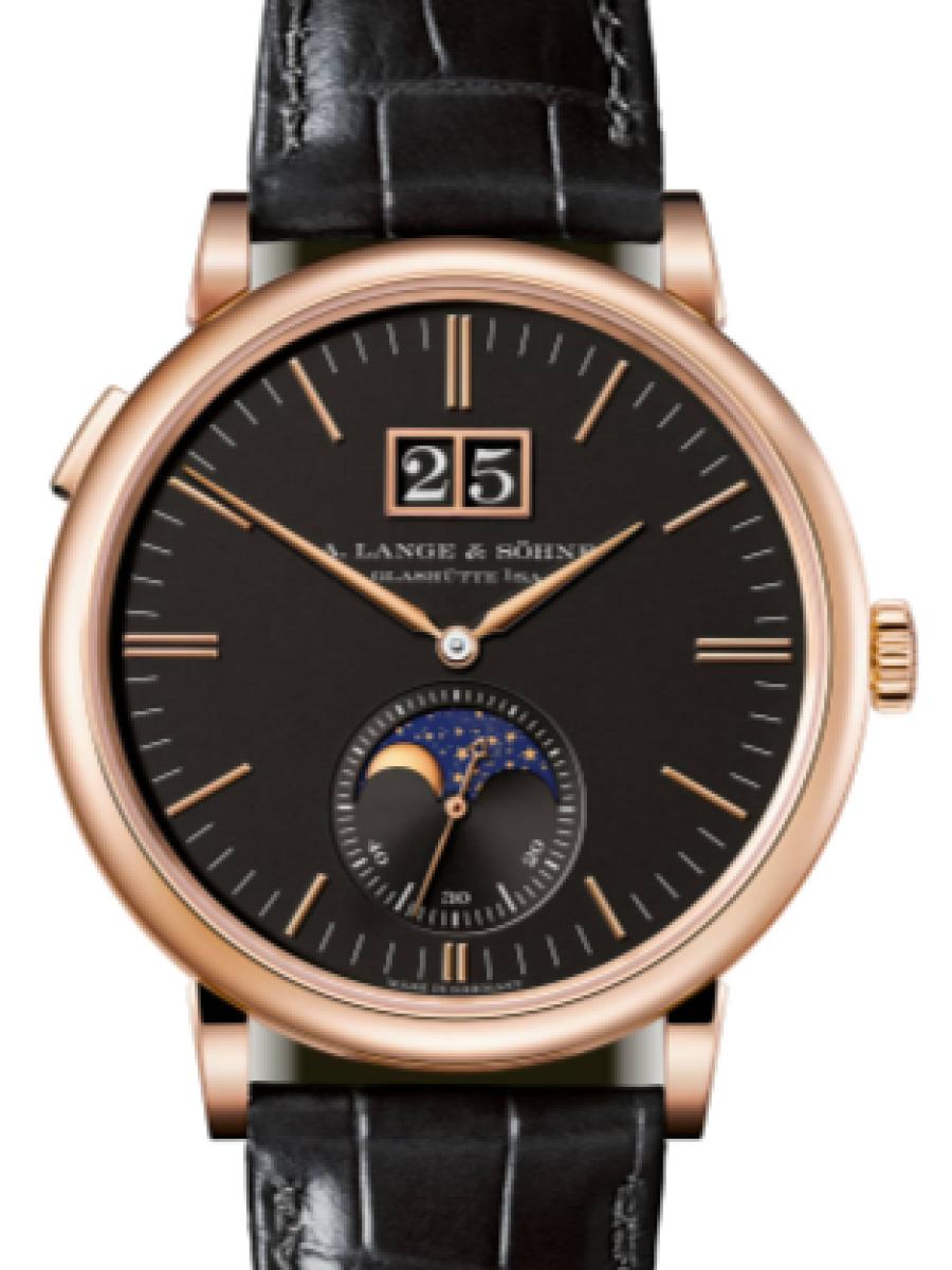 ランゲ＆ゾーネ サクソニア 384.031 ブラック サクソニア・ムーンフェイズ ピンクゴールド750　ブラックダイヤル　ムーンフェイズ　デイト表示 メンズ　キャリバー L086.5　パワーリザーブ 72 時間　40 mm　(新品未使用)