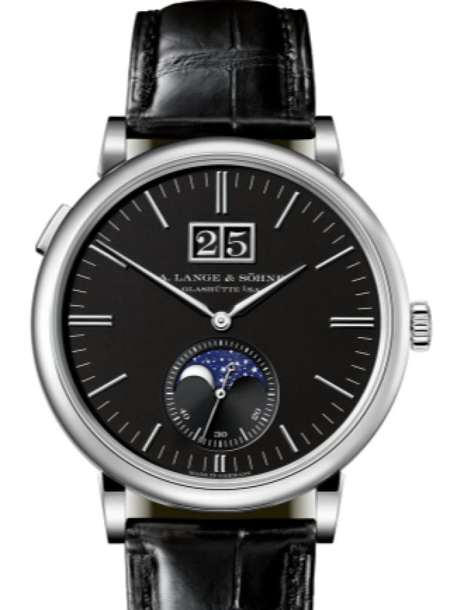 ランゲ＆ゾーネ サクソニア 310.032-E ブラック サクソニア・ムーンフェイズ ホワイトゴールド750　ブラックダイヤル　アウトサイズデイト　ムーンフェイズ表示 メンズ　パワーリザーブ 72 時間　キャリバー L086.5　40 mm　シースルーバック(新品未使用)