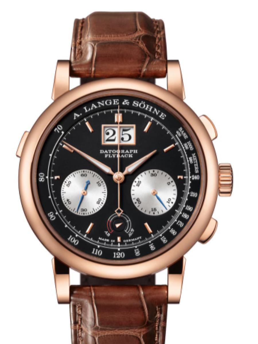ランゲ＆ゾーネ ダトグラフ 405.031 ブラック ダトグラフ・アップダウン ピンクゴールド750　 アウトサイズデイト　パワーリザーブ表示　分積算針　ブラックダイヤル メンズ　41ｍｍ　パワーリザーブ 60 時間　キャリバー L951.6　(新品未使用)