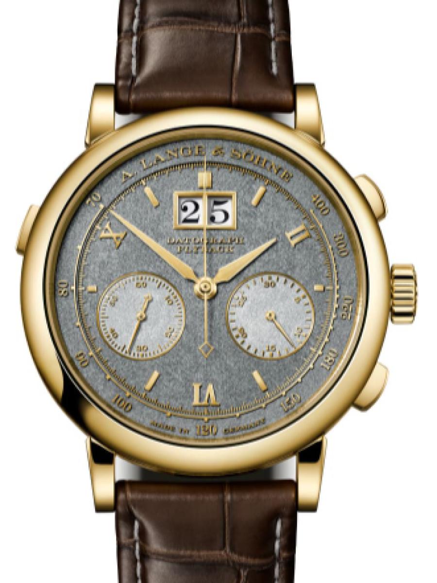 ランゲ＆ゾーネ サクソニア 405.048F グレー 数量限定　25本限定　ダトグラフ・ハンドヴェルクスクンスト イエローゴールド750　グレーダイヤル メンズ　41ｍｍ　キャリバー L951.8　パワーリザーブ 60 時間　シースルーバック(新品未使用)