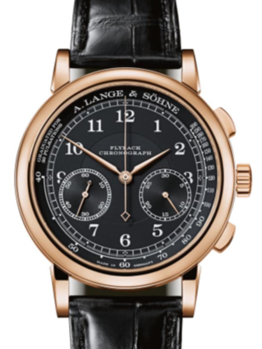 ランゲ＆ゾーネ 1815 414.031 ブラック 1815 クロノグラフ ピンクゴールド750　ブラックダイヤル　スモールセコンド　パワーリザーブ メンズ　レディース　パワーリザーブ 60 時間　39.5 mm　シースルーバック(新品未使用)