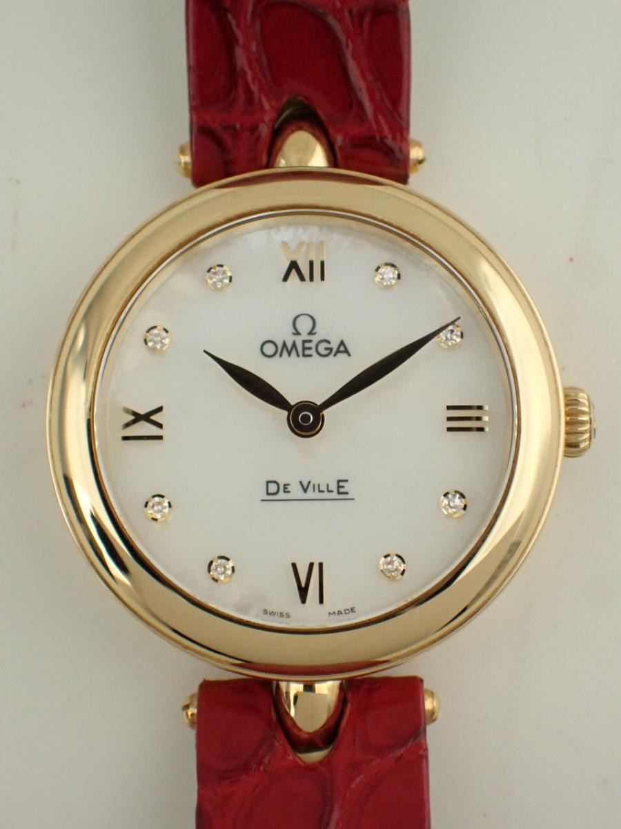 オメガ デ・ビル 424.53.27.60.55.001 ホワイト レディース、18Kイエローゴールド、マザーオブパール(NS※新品)