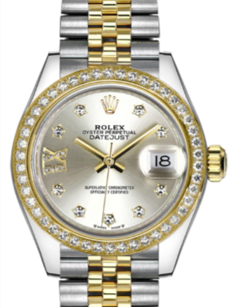 ロレックス レディデイトジャスト 279383RBR シルバー シルバーダイヤル　オイスター　オイスタースチール＆イエローゴールド　ダイヤモンド　デイト表示  レディース　28ｍｍ　キャリバー 2236　パワーリザーブ 約55時間　(新品未使用)