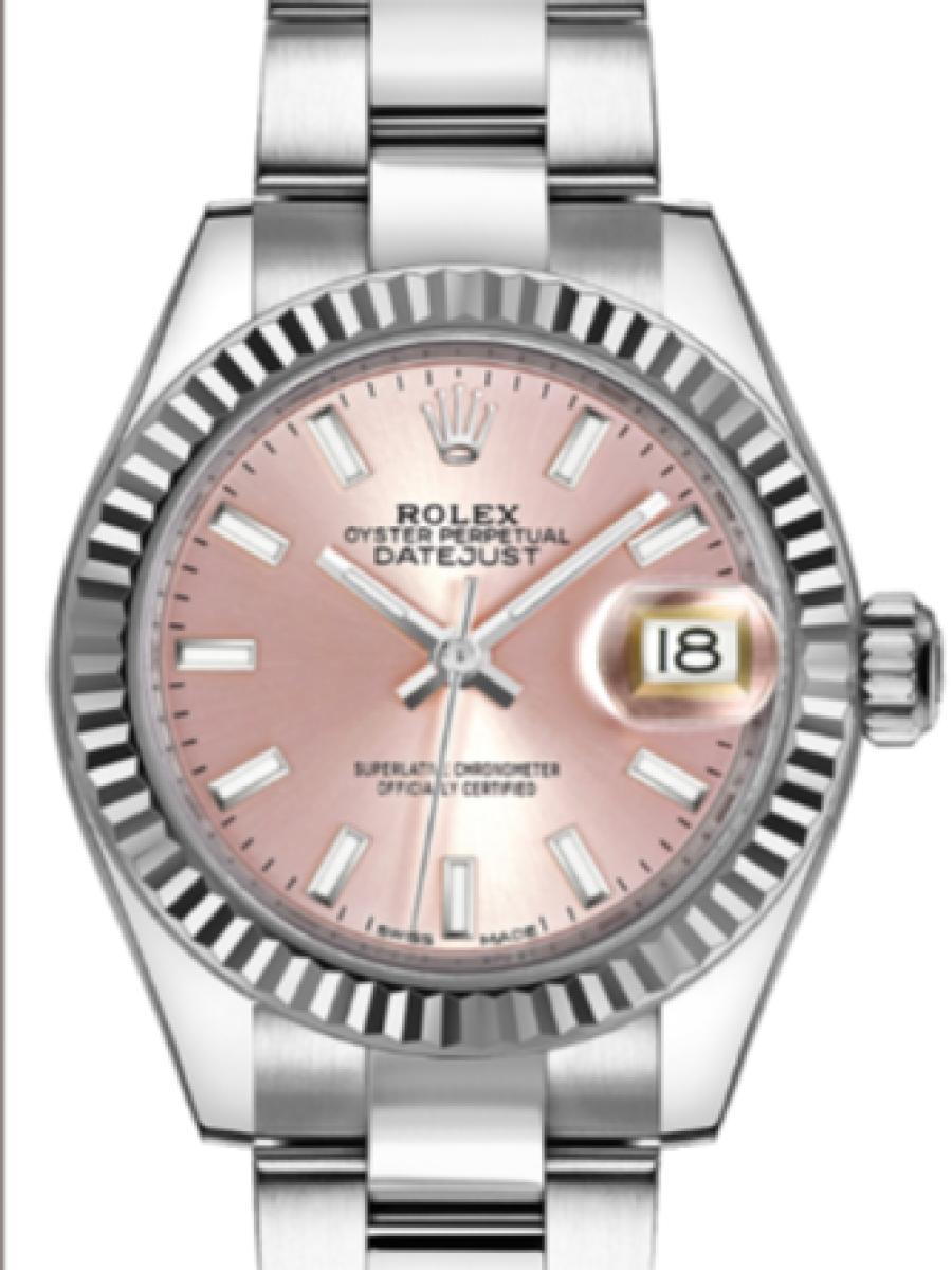 ロレックス レディデイトジャスト 279174-0002 ピンク オイスター　オイスタースチール＆ホワイトゴールド　ピンクダイヤル　デイト表示　フルーテッドベゼル レディース　28ｍｍ　キャリバー 2236　パワーリザーブ 約55時間(新品未使用)