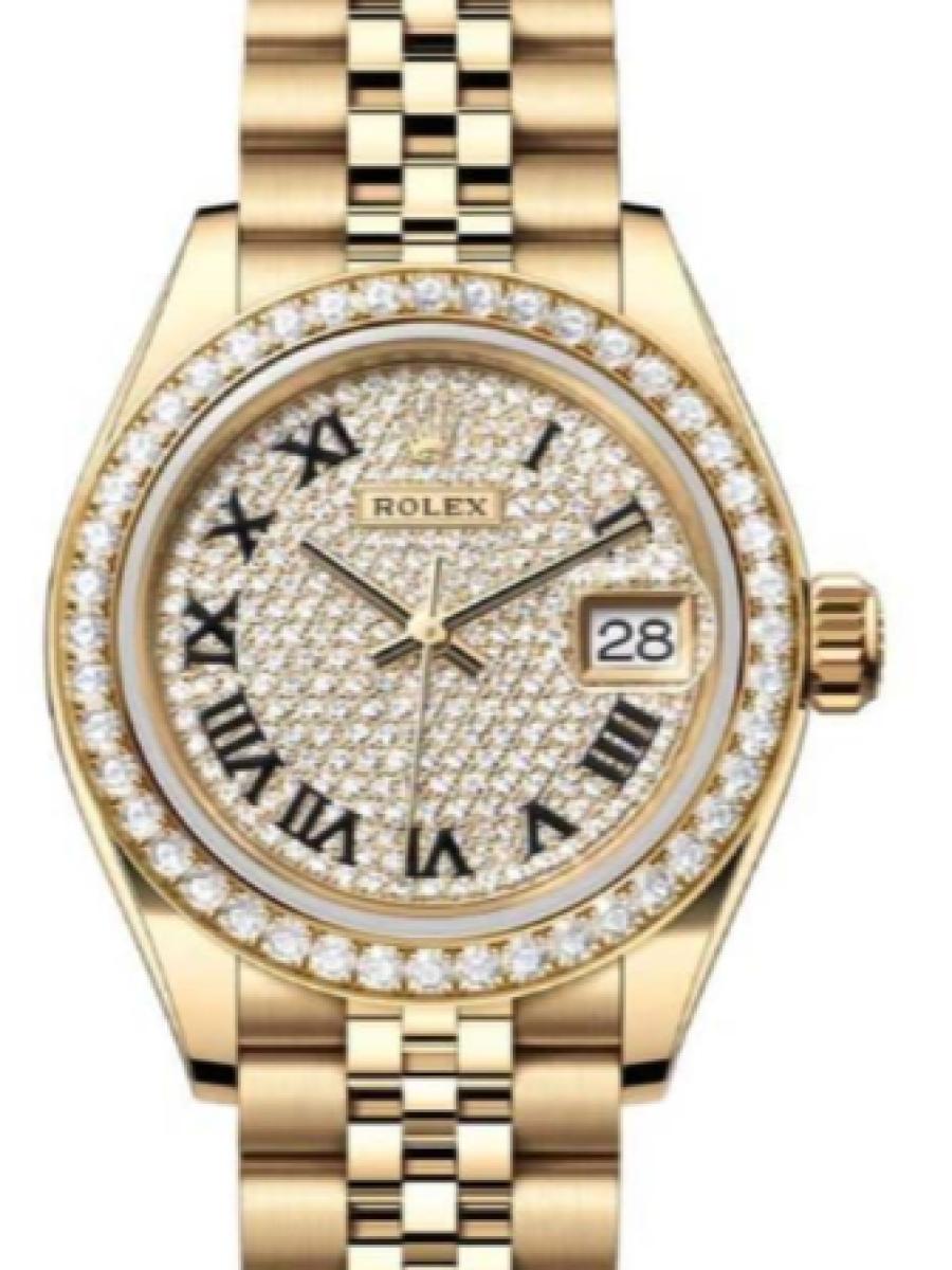 ロレックス レディデイトジャスト 279138rbr-0030 ダイヤ オイスター　イエローゴールド　ダイヤモンド　ダイヤダイヤル　デイト表示 レディース　28ｍｍ　キャリバー 2236　パワーリザーブ 約55時間(新品未使用)