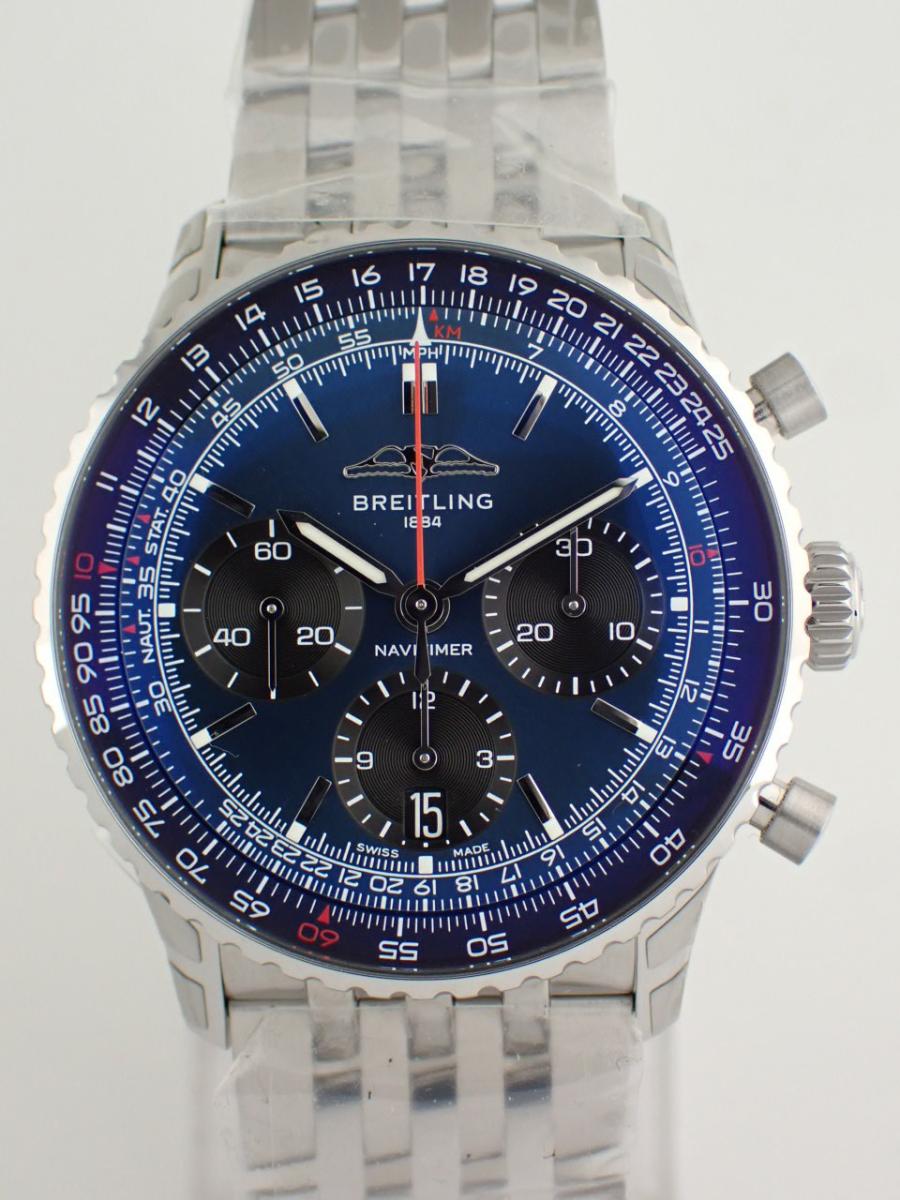 ブライトリング ナビタイマー AB0139241C1A1 ブルー 41mm、クロノグラフ、メンズ(NS※新品)