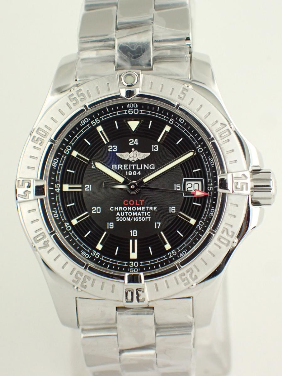 ブライトリング コルト A178B84PRS ブラック メンズ、ブラックダイヤル、デイト(AAA※新品仕上げ済み、社外OH済み)