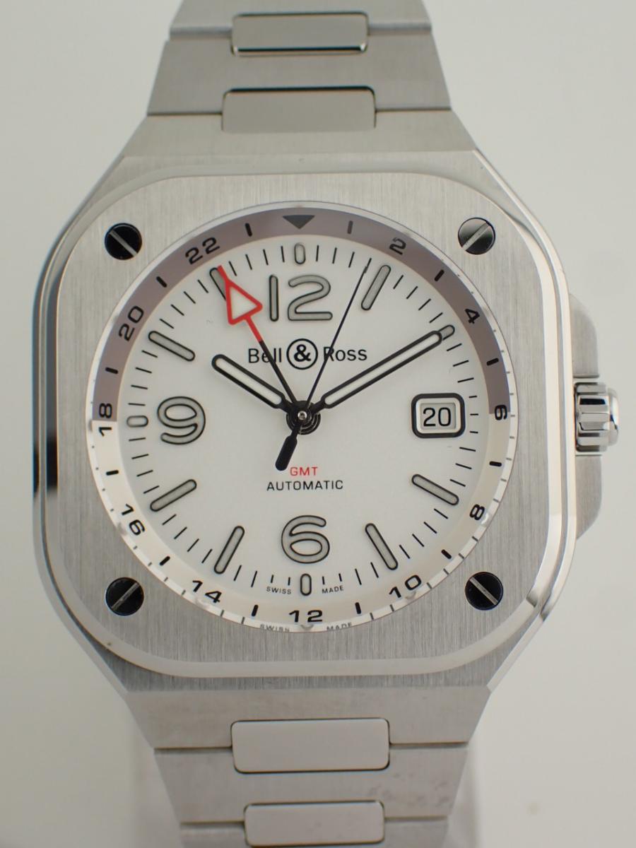 ベル＆ロス BR-05 BR05G-SI-ST/SST ホワイト スクエアケース、GMT、デイト(NS※新品)