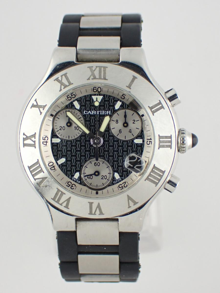 カルティエ マスト21 w10125u2 ブラック 38mm径、メンズ(B※全体傷)
